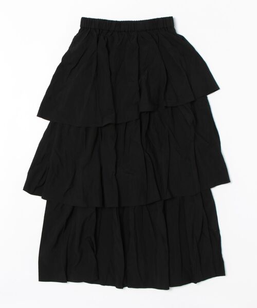 TRIANGLE PALETTE（トライアングルパレット）の「アシメティアード ロングスカート（スカート・レディース・ダークグレー/ブラック/アイボリー/カーキ/ホワイト・FREE）」の10枚目の写真