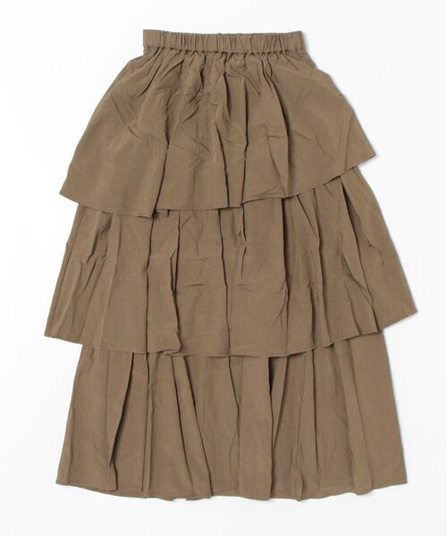 TRIANGLE PALETTE（トライアングルパレット）の「アシメティアード ロングスカート（スカート・レディース・ダークグレー/ブラック/アイボリー/カーキ/ホワイト・FREE）」の11枚目の写真