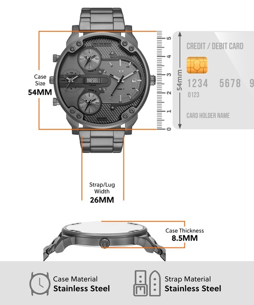 DIESEL(ディーゼル)の「ディーゼル 腕時計 メンズ アナログ ステンレス DZ7487(アナログ腕時計・メンズ・グレー・FREE)」の7枚目の写真