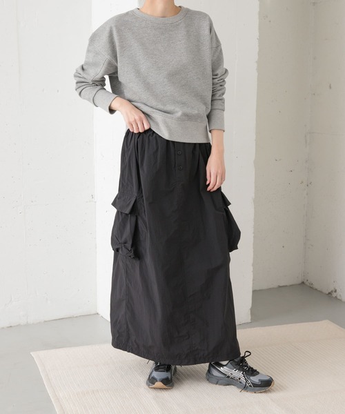 Snow Peak（スノーピーク）の「『別注』Snow Peak Apparel×DOORS　Nylon Tussah Skirt（スカート・レディース・オリーブ/ブラック/グレー・ONE）」の8枚目の写真
