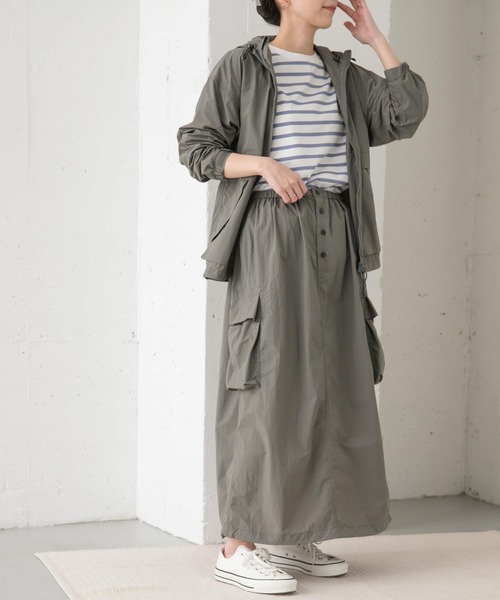 Snow Peak（スノーピーク）の「『別注』Snow Peak Apparel×DOORS　Nylon Tussah Skirt（スカート・レディース・オリーブ/ブラック/グレー・ONE）」の12枚目の写真