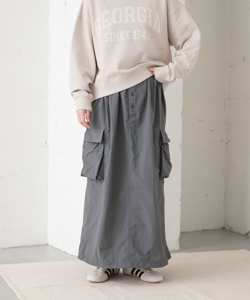 Snow Peak（スノーピーク）の「『別注』Snow Peak Apparel×DOORS　Nylon Tussah Skirt（スカート・レディース・オリーブ/ブラック/グレー・ONE）」の16枚目の写真