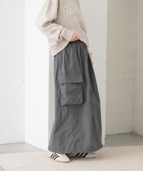 Snow Peak（スノーピーク）の「『別注』Snow Peak Apparel×DOORS　Nylon Tussah Skirt（スカート・レディース・オリーブ/ブラック/グレー・ONE）」の17枚目の写真