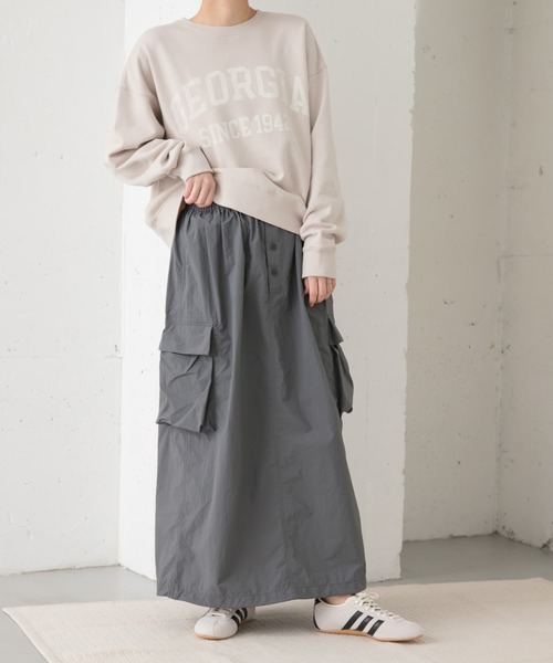 Snow Peak（スノーピーク）の「『別注』Snow Peak Apparel×DOORS　Nylon Tussah Skirt（スカート・レディース・オリーブ/ブラック/グレー・ONE）」の19枚目の写真