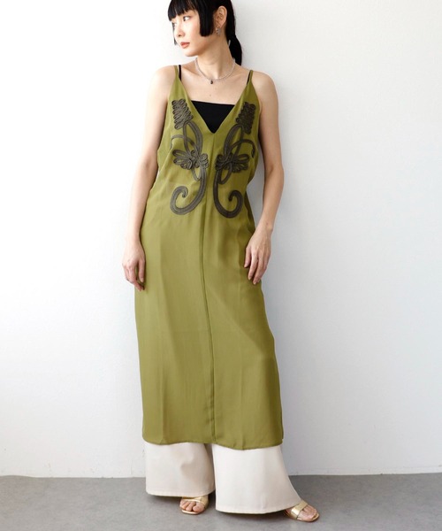 セール】モチーフコード刺繍キャミワンピース（ワンピース