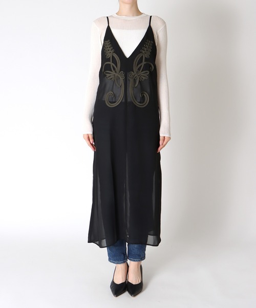 Three Four Time（ｽﾘｰﾌｫｰﾀｲﾑ）の「モチーフコード刺繍キャミワンピース（ワンピース・レディース・ブラック/カーキ/ベージュ・FREE）」の21枚目の写真