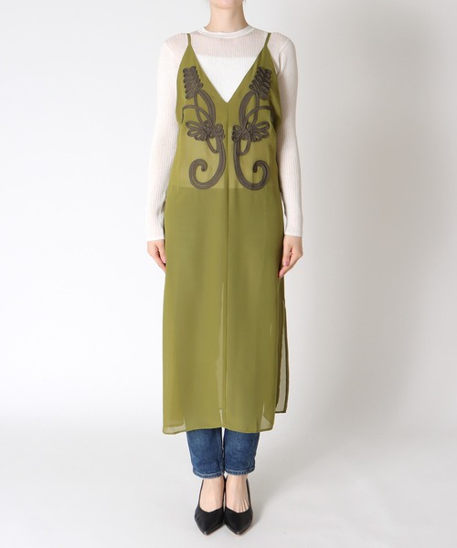 Three Four Time（ｽﾘｰﾌｫｰﾀｲﾑ）の「モチーフコード刺繍キャミワンピース（ワンピース・レディース・ブラック/カーキ/ベージュ・FREE）」の22枚目の写真