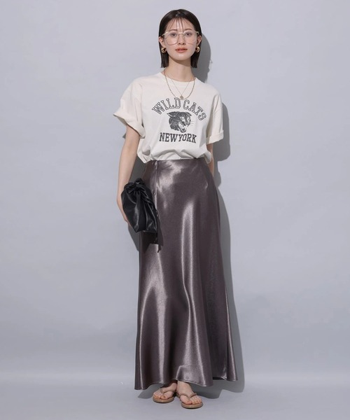 Arpege story（アルページュストーリー）の「サテンスカート（スカート・レディース・ブラウン/ライトイエロー/ブラック/ブルーグレー・0/2/1）」の18枚目の写真