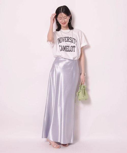 Arpege story（アルページュストーリー）の「サテンスカート（スカート・レディース・ブラウン/ライトイエロー/ブラック/ブルーグレー・0/2/1）」の10枚目の写真