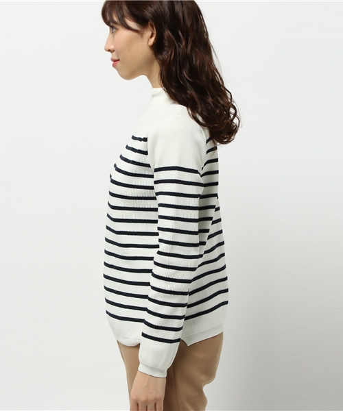 SEVENDAYS=SUNDAY（セブンデイズサンデイ）の「ボーダーハイネックニット　プルオーバー（ニット/セーター・レディース・ブラック/ネイビー/オフホワイト・LARGE/MEDIUM）」の6枚目の写真
