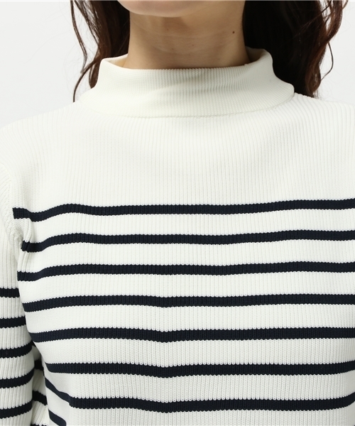 SEVENDAYS=SUNDAY（セブンデイズサンデイ）の「ボーダーハイネックニット　プルオーバー（ニット/セーター・レディース・ブラック/ネイビー/オフホワイト・LARGE/MEDIUM）」の8枚目の写真