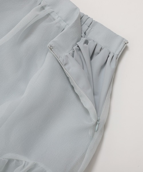 セール】クリンクルシアーオーガンジーティアードスカート（スカート