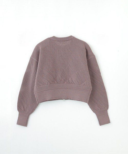 ROSE BUD（ローズバッド）の「メッシュジップカーディガン（カーディガン/ボレロ・レディース・パープル/ブラック・ONE SIZE）」の3枚目の写真