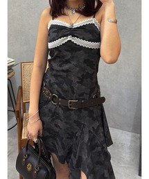 EVRIS | レースドッキングアシンメトリーミニワンピース(ワンピース)