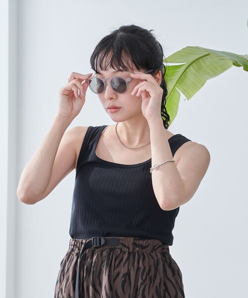 coen(コーエン)の「ハリヌキテレコスクエアタンク(Tシャツ/カットソー・レディース・オフホワイト/ブラック/モカ/コバルトブルー・M/L)」の9枚目の写真