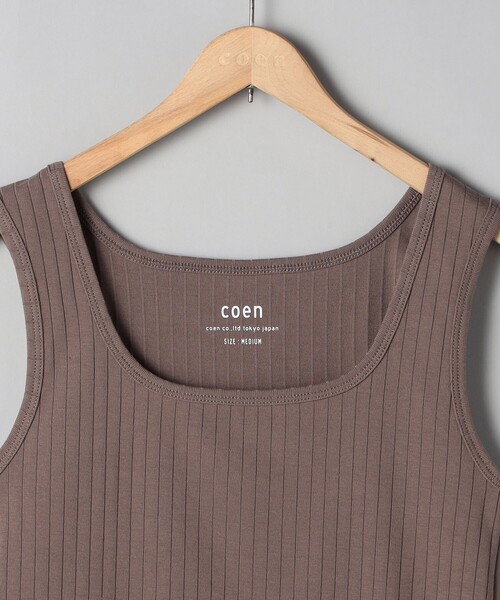coen(コーエン)の「ハリヌキテレコスクエアタンク(Tシャツ/カットソー・レディース・オフホワイト/ブラック/モカ/コバルトブルー・M/L)」の15枚目の写真