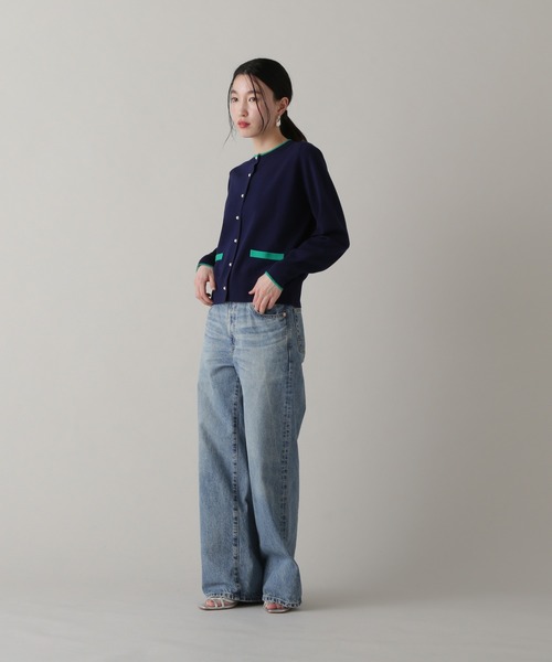 N.(N. Natural Beauty Basic)(エヌエヌナチュラルビューティーベーシック)の「バイカラーパールボタンカーディガン(カーディガン/ボレロ・レディース・ネイビー/ピンク/オフホワイト・MEDIUM)」の17枚目の写真