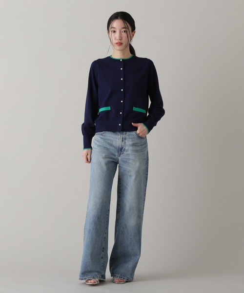 N.(N. Natural Beauty Basic)(エヌエヌナチュラルビューティーベーシック)の「バイカラーパールボタンカーディガン(カーディガン/ボレロ・レディース・ネイビー/ピンク/オフホワイト・MEDIUM)」の19枚目の写真