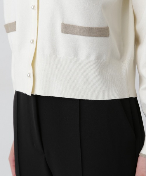 N.(N. Natural Beauty Basic)(エヌエヌナチュラルビューティーベーシック)の「バイカラーパールボタンカーディガン(カーディガン/ボレロ・レディース・ネイビー/ピンク/オフホワイト・MEDIUM)」の13枚目の写真