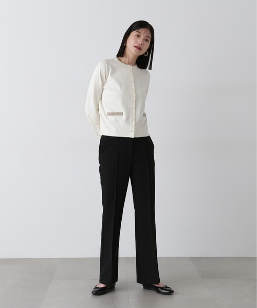 N.(N. Natural Beauty Basic)(エヌエヌナチュラルビューティーベーシック)の「バイカラーパールボタンカーディガン(カーディガン/ボレロ・レディース・ネイビー/ピンク/オフホワイト・MEDIUM)」の4枚目の写真