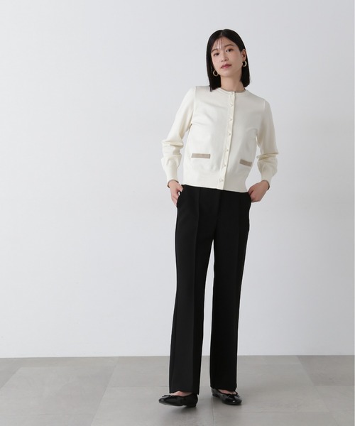 N.(N. Natural Beauty Basic)(エヌエヌナチュラルビューティーベーシック)の「バイカラーパールボタンカーディガン(カーディガン/ボレロ・レディース・ネイビー/ピンク/オフホワイト・MEDIUM)」の6枚目の写真