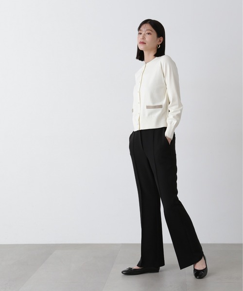 N.(N. Natural Beauty Basic)(エヌエヌナチュラルビューティーベーシック)の「バイカラーパールボタンカーディガン(カーディガン/ボレロ・レディース・ネイビー/ピンク/オフホワイト・MEDIUM)」の7枚目の写真