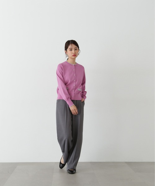 N.(N. Natural Beauty Basic)(エヌエヌナチュラルビューティーベーシック)の「バイカラーパールボタンカーディガン(カーディガン/ボレロ・レディース・ネイビー/ピンク/オフホワイト・MEDIUM)」の21枚目の写真