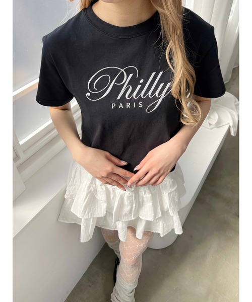 PHILLY(フィリー)の「【プチプラ\2199★】PHILLY ロゴ刺繍Tシャツ(Tシャツ/カットソー・レディース・ホワイト/ピンク/ブラック・FREE)」の3枚目の写真
