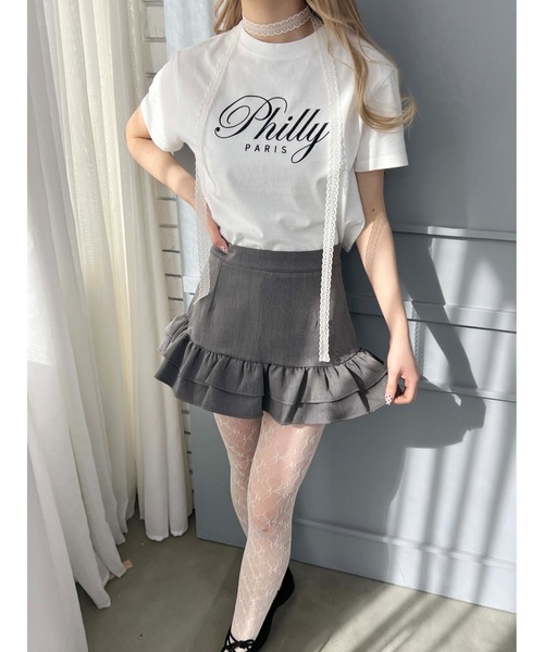 PHILLY(フィリー)の「【プチプラ\2199★】PHILLY ロゴ刺繍Tシャツ(Tシャツ/カットソー・レディース・ホワイト/ピンク/ブラック・FREE)」の7枚目の写真
