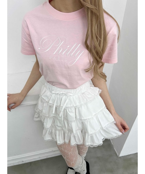 PHILLY(フィリー)の「【プチプラ\2199★】PHILLY ロゴ刺繍Tシャツ(Tシャツ/カットソー・レディース・ホワイト/ピンク/ブラック・FREE)」の10枚目の写真