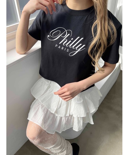 PHILLY(フィリー)の「【プチプラ\2199★】PHILLY ロゴ刺繍Tシャツ(Tシャツ/カットソー・レディース・ホワイト/ピンク/ブラック・FREE)」の13枚目の写真