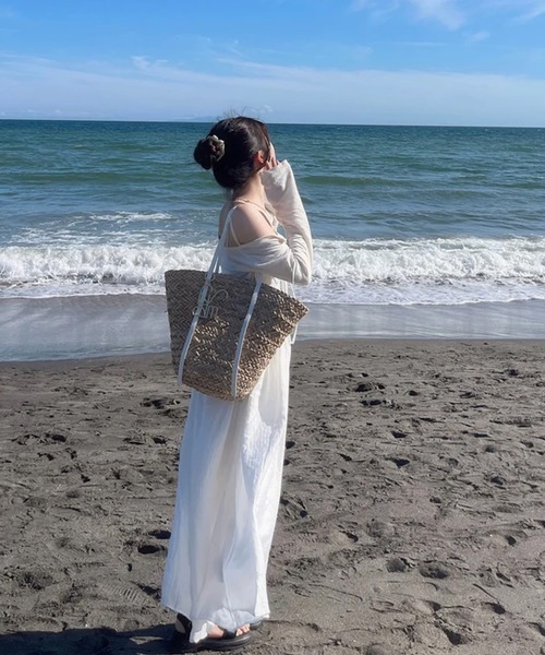 merrylatte（メリーラテ）の「バックオープンフレアキャミワンピ（ワンピース・レディース・ホワイト・FREE）」の4枚目の写真