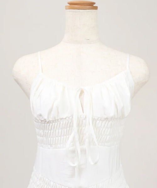 merrylatte（メリーラテ）の「バックオープンフレアキャミワンピ（ワンピース・レディース・ホワイト・FREE）」の8枚目の写真