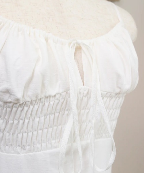 merrylatte（メリーラテ）の「バックオープンフレアキャミワンピ（ワンピース・レディース・ホワイト・FREE）」の11枚目の写真