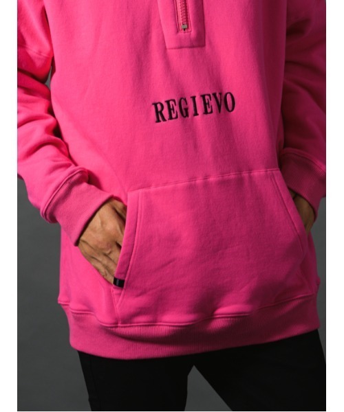 REGIEVO（レジエボ）の「【REGIEVO】ネオンカラー / ハーフジップ プルパーカー（パーカー・メンズ・ピンク/オレンジ/ライム・MEDIUM/LARGE）」の19枚目の写真
