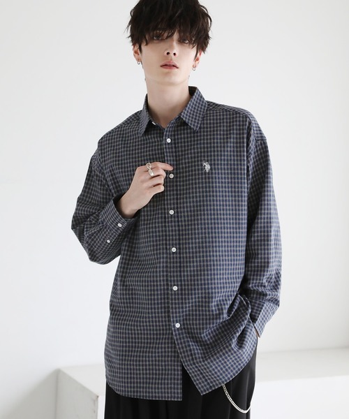 セール】U.S. POLO ASSN. 胸ロゴ刺繍オーバーサイズマルチチェック