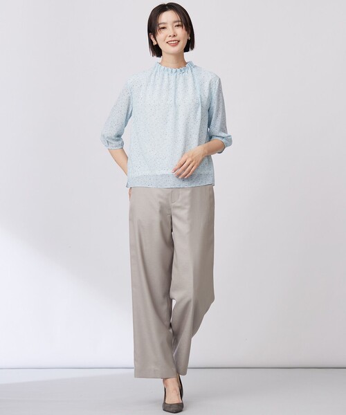 J.PRESS(ジェイプレス)の「【洗える】hand drawn dots ボトルネック カットソー(Tシャツ/カットソー・レディース・ホワイト系5/サックスブルー系5・MEDIUM/LARGE)」の4枚目の写真