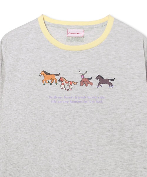 Common Noun(コモン ナウン)の「“HORSE” Midori Nakajima 半袖T(Tシャツ/カットソー・レディース・ブラック/杢グレー/ピンク/イエロー/ホワイト・L/M)」の13枚目の写真