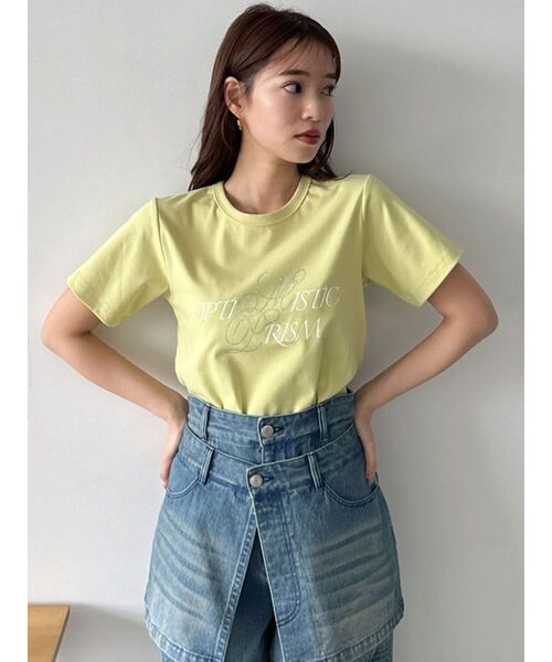 dazzlin（ダズリン）の「Optimistic PrismTシャツ（Tシャツ/カットソー・レディース・ブラック/ミント/ブルー/オフホワイト/ライトグリーン/グリーン/ピンク・FREE）」の22枚目の写真