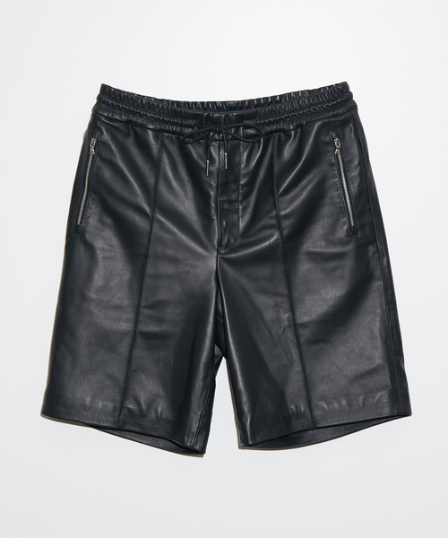 5351 POUR LES HOMMES(ゴーサンゴーイチプールオム)の「【セットアップ対応】レザー スラックス ショートパンツ(デニムパンツ・メンズ・ブラック・44/46/48/50)」の3枚目の写真