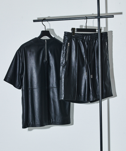 5351 POUR LES HOMMES(ゴーサンゴーイチプールオム)の「【セットアップ対応】レザー スラックス ショートパンツ(デニムパンツ・メンズ・ブラック・44/46/48/50)」の10枚目の写真