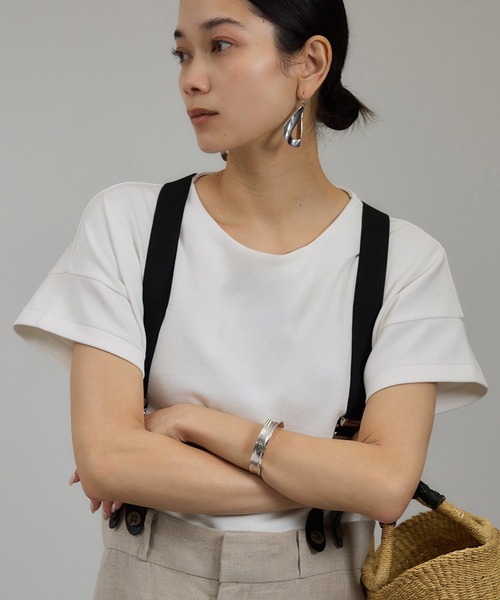 tシャツ 「WEB限定」フレンチスリーブカットソー レディース カットソー Vネックフレンチスリーブ半袖カットソー Tシャツ