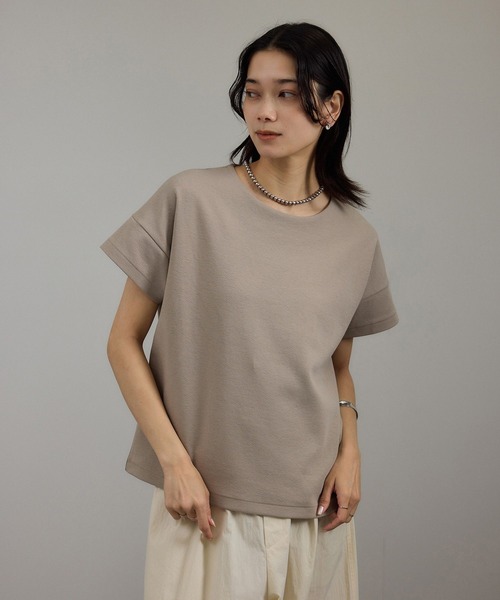 tシャツ 「WEB限定」フレンチスリーブカットソー レディース カットソー Vネックフレンチスリーブ半袖カットソー Tシャツ