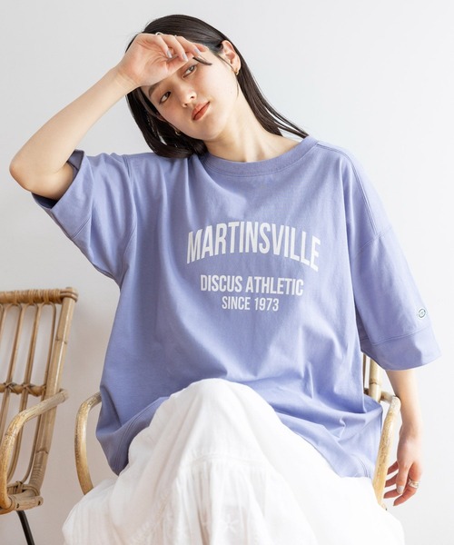 DISCUS ATHLETIC(ディスカス アスレチック)の「【DISCUS/ディスカス】カレッジBIGTシャツ(Tシャツ/カットソー・レディース・ブルー/レッド/グリーン/ホワイト/グレー/ブラック・FREE)」の5枚目の写真