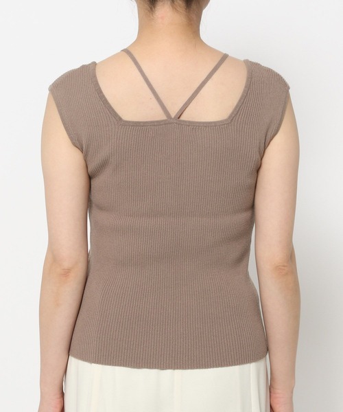 mysty woman(ミスティウーマン)の「ストリング2WAYリブタンク 290752(タンクトップ・レディース・ブラック/オフホワイト/ライトグリーン/モカ・FREE)」の20枚目の写真