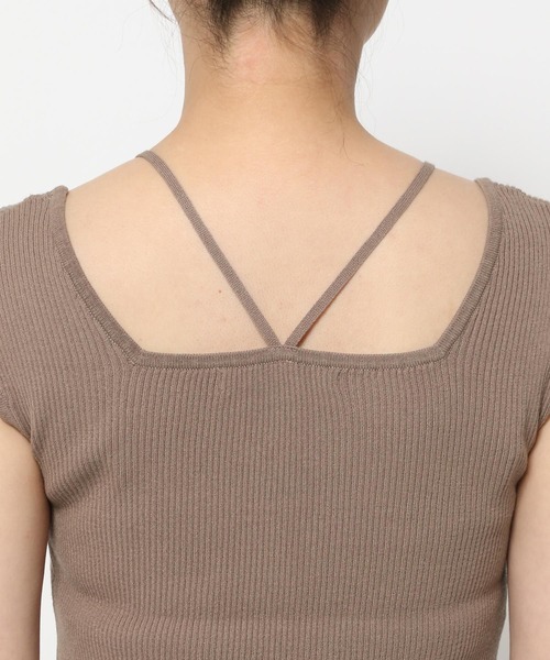 mysty woman(ミスティウーマン)の「ストリング2WAYリブタンク 290752(タンクトップ・レディース・ブラック/オフホワイト/ライトグリーン/モカ・FREE)」の16枚目の写真