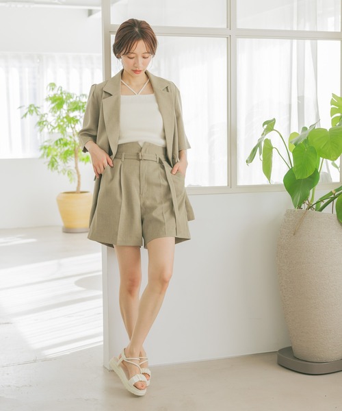 mysty woman(ミスティウーマン)の「ストリング2WAYリブタンク 290752(タンクトップ・レディース・ブラック/オフホワイト/ライトグリーン/モカ・FREE)」の5枚目の写真