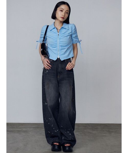 EMODA(エモダ)の「ペインティングライクルーズジーンズ(デニムパンツ・レディース・ブラック/ライトブルー・SMALL/MEDIUM)」の13枚目の写真