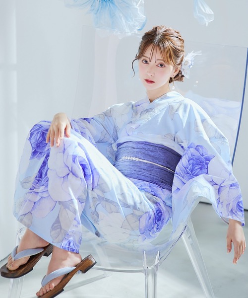 浴衣・帯・バック３点セット SOUBIEN（創美苑） 浴衣 レディース セット レトロ 作り帯 3点セット