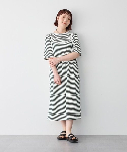 anyfee(エニフィー)の「【anyfee/プラスサイズ】TシャツSETレイヤードキャミワンピース/アンサンブル(ワンピース・レディース・ネイビー/グリーン/ブラック・3L/5L/LL/4L)」の19枚目の写真